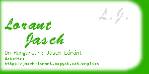 lorant jasch business card
